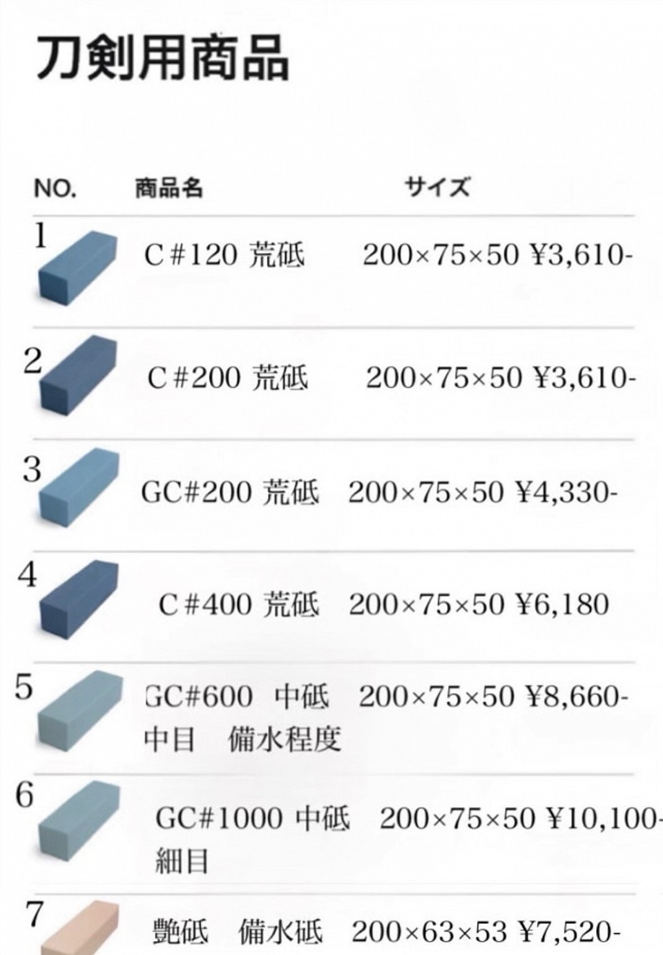 刀剣用カタログ　１