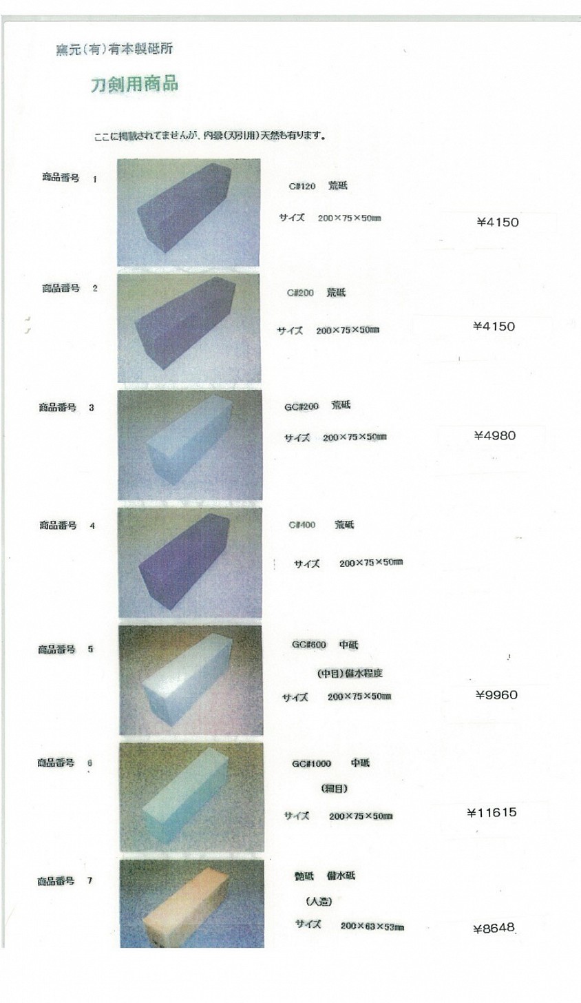 刀剣用カタログ　１